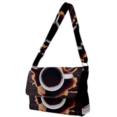 Coffee Cafe Espresso Drink Beverage Full Print Messenger Bag (s) by Ravend