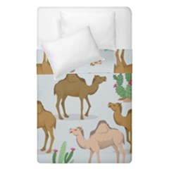 Camels-cactus-desert-pattern Duvet Cover Double Side (single Size) by Salman4z