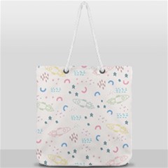 Spaceship Pattern Star Full Print Rope Handle Tote (large) by danenraven