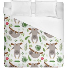 Seamless-pattern-with-cute-sloths Duvet Cover (king Size) by Salman4z