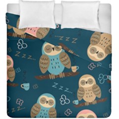 Seamless-pattern-owls-dreaming Duvet Cover Double Side (king Size) by Salman4z