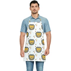 Lion Heads Pattern Design Doodle Kitchen Apron by pakminggu