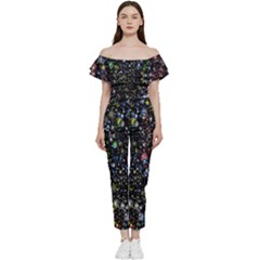 Illustration Universe Star Planet Off Shoulder Ruffle Top Jumpsuit