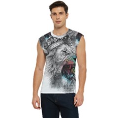 Lion King Head Men s Raglan Cap Sleeve Tee by Mog4mog4