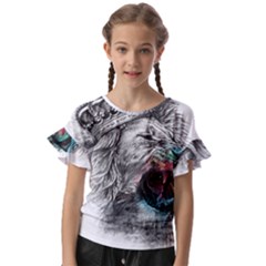 Lion King Head Kids  Cut Out Flutter Sleeves by Mog4mog4