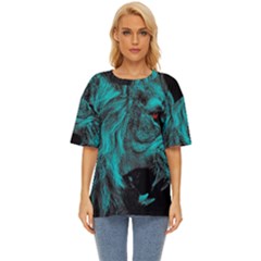 Angry Male Lion Predator Carnivore Oversized Basic Tee by Mog4mog4