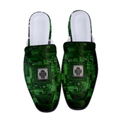 Technology Computer Chip Electronics Industry Circuit Board Women s Classic Backless Heels