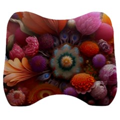 Flower Blossoms Petals Blooms Velour Head Support Cushion by 99art