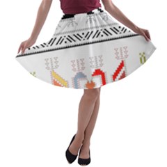 Bulgarian Folk Art Folk Art A-line Skater Skirt