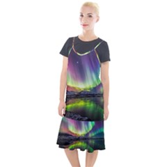 Aurora Borealis Polar Northern Lights Natural Phenomenon North Night Mountains Camis Fishtail Dress