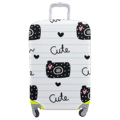 Cute Cameras Doodles Hand Drawn Luggage Cover (medium) by Cowasu