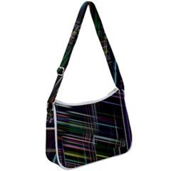 False Prismatic Black Background Zip Up Shoulder Bag by Bangk1t