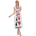 I love orange juice V-Neck Drawstring Shoulder Sleeveless Maxi Dress View3