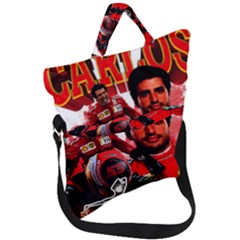 Carlos Sainz Fold Over Handle Tote Bag by Boster123