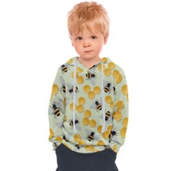 Honey Bee Bees Pattern Kids  Overhead Hoodie by Ndabl3x