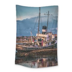 End Of The World: Nautical Memories At Ushuaia Port, Argentina Small Tapestry by dflcprintsclothing