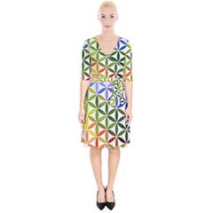 Mandala Rainbow Colorful Wrap Up Cocktail Dress