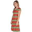 Christmas Papers Red And Green Classic Short Sleeve Dress View2