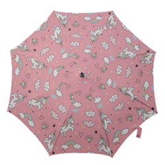 Cute-unicorn-seamless-pattern Hook Handle Umbrellas (large) by Vaneshart