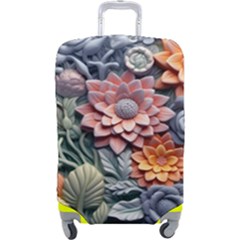 3d Flower Bloom Embossed Pattern Luggage Cover (large) by Vaneshop