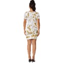 Flowers Gold Floral Fitted Knot Split End Bodycon Dress View4