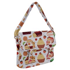 Seamless Pattern Hand Drawing Cartoon Dessert And Cake Buckle Messenger Bag by Wav3s