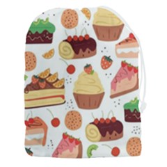 Seamless Pattern Hand Drawing Cartoon Dessert And Cake Drawstring Pouch (3xl) by Wav3s