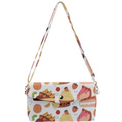 Seamless Pattern Hand Drawing Cartoon Dessert And Cake Removable Strap Clutch Bag by Wav3s