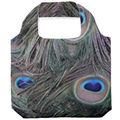 Peacock Feathers Peacock Bird Feathers Foldable Grocery Recycle Bag by Ndabl3x