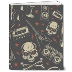 Grunge Seamless Pattern With Skulls 8  X 10  Hardcover Notebook by Amaryn4rt