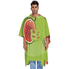 Seamless-background-with-watermelon-slices Men s Hooded Rain Ponchos by uniart180623