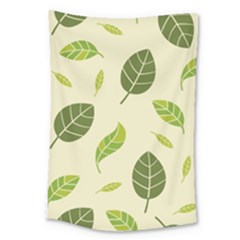 Leaf-spring-seamless-pattern-fresh-green-color-nature Large Tapestry by uniart180623