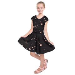 Abstract Rose Gold Glitter Background Kids  Short Sleeve Dress