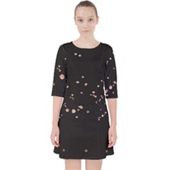 Abstract Rose Gold Glitter Background Quarter Sleeve Pocket Dress