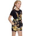 Embroidery-blossoming-lemons-butterfly-seamless-pattern Kids  Short Overalls View3