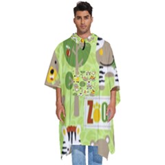 Funny-animals-cartoon Men s Hooded Rain Ponchos