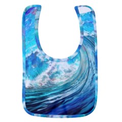 Tsunami Waves Ocean Sea Nautical Nature Water Painting Baby Bib by uniart180623