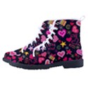 Multicolored Love Hearts Kiss Romantic Pattern Men s High-Top Canvas Sneakers View2