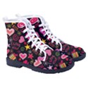 Multicolored Love Hearts Kiss Romantic Pattern Men s High-Top Canvas Sneakers View3