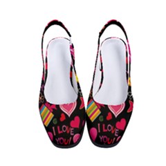 Multicolored Love Hearts Kiss Romantic Pattern Women s Classic Slingback Heels by uniart180623