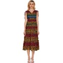 Patterns Rainbow V-Neck Drawstring Shoulder Sleeveless Maxi Dress View1