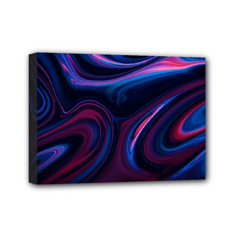 Purple Blue Swirl Abstract Mini Canvas 7  X 5  (stretched)