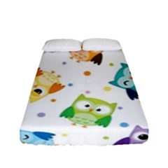 Owl Bird Fitted Sheet (full/ Double Size) by uniart180623