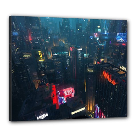 Cityscape Digital Art Canvas 24  X 20  (stretched) by uniart180623