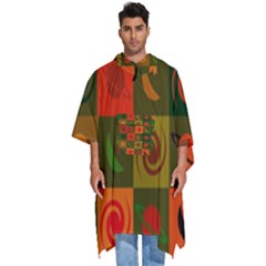 Space Pattern Multicolour Men s Hooded Rain Ponchos