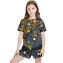 Yin-yang-owl-doodle-ornament-illustration Kids  Tee And Sports Shorts Set View1