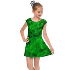 Green-rod-shaped-bacteria Kids  Cap Sleeve Dress