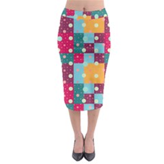 Background Pattern Texture Design Dots Wallpaper Midi Pencil Skirt