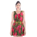 Yellow Pink Red Flowers Scoop Neck Skater Dress View1