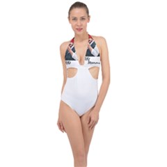 Moosewala Halter Front Plunge Swimsuit by Mayank